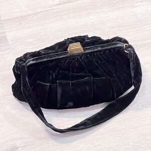Vintage Garay Black Velvet small Evening Bag
